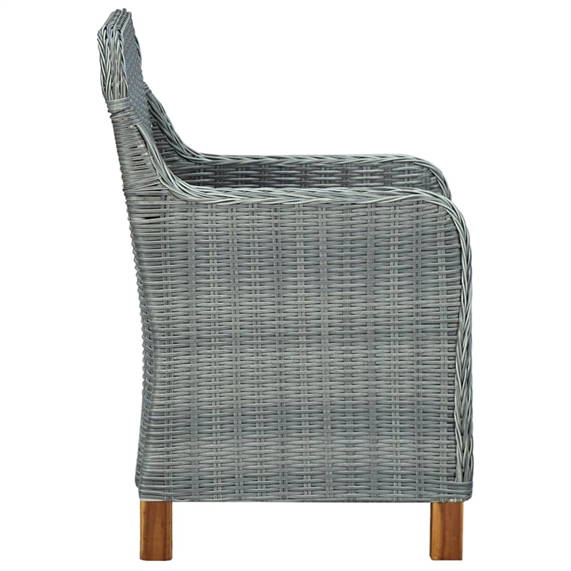 vidaXL Dining Set in Light Gray Chair With in Black Cushion