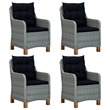 vidaXL 5 Piece Solid Acacia Wood Dining Set in Light Gray