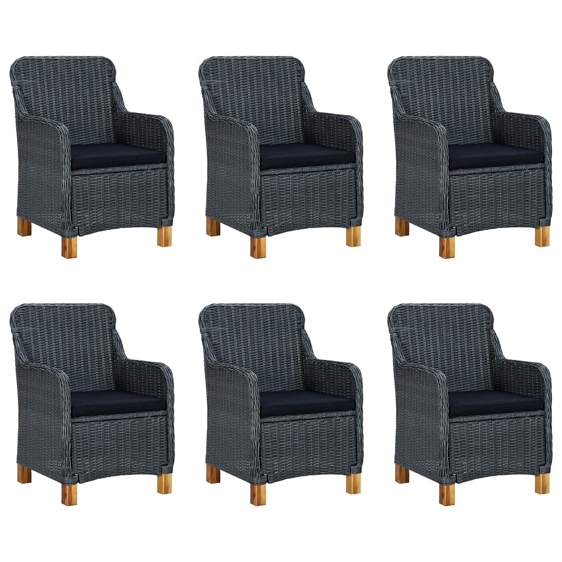 vidaXL Dining Set in Dark Gray and Brown
