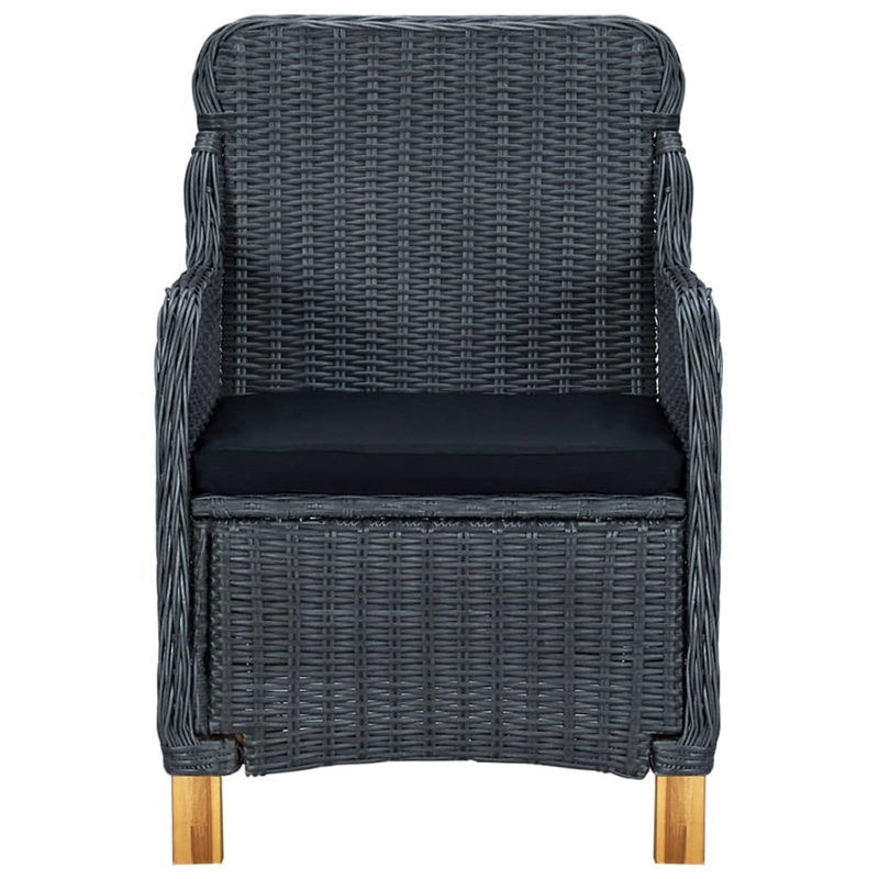 vidaXL Dining Set in Dark Gray and Brown