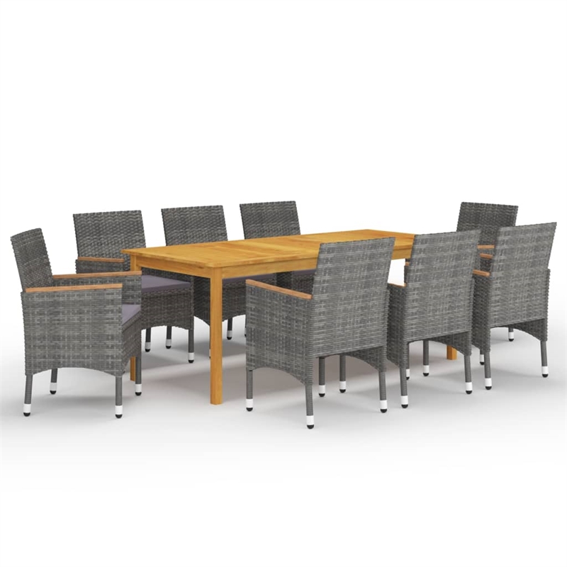 vidaXL Dining Set in Gray/Darker in Gray