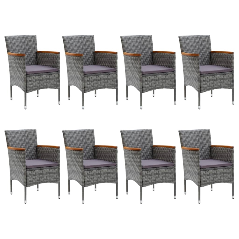 vidaXL Dining Set in Gray/Darker in Gray