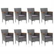 vidaXL Dining Set in Gray/Darker in Gray