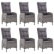 vidaXL Solid Acacia Wood Removable Covers Garden Dining Set in Gray