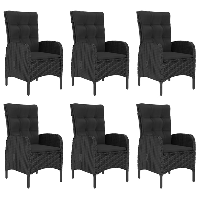 vidaXL Dining Set in Black/Natural Wood