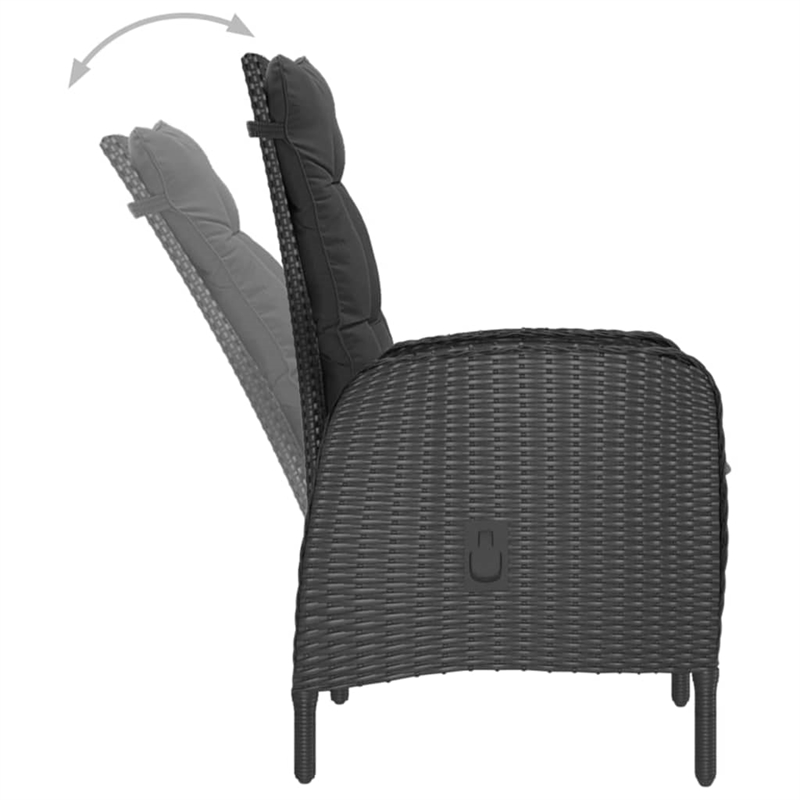vidaXL Dining Set in Black/Natural Wood