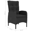 vidaXL Dining Set in Black/Natural Wood