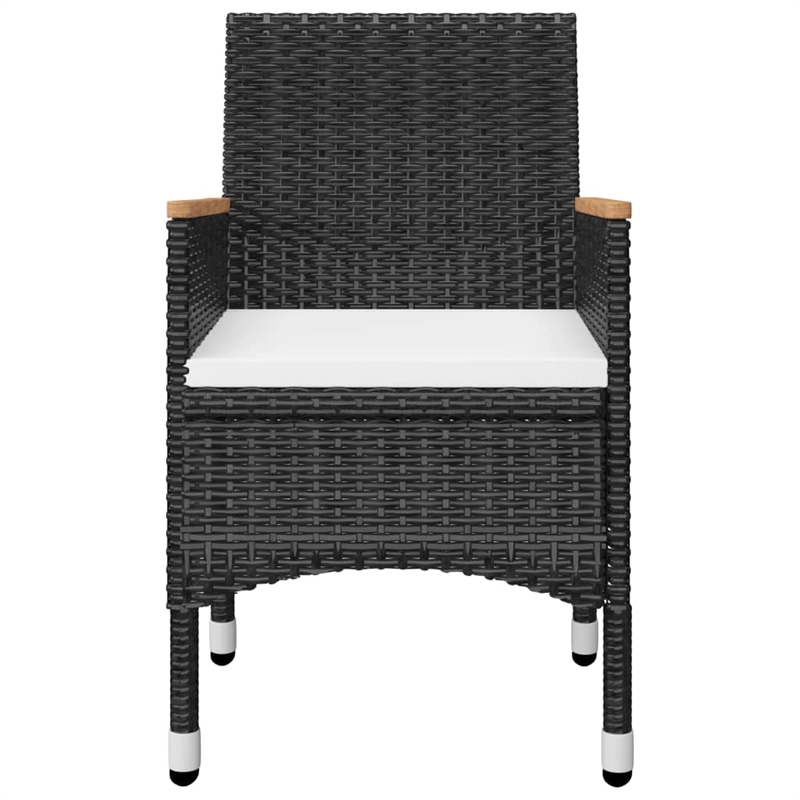 vidaXL Dining Set in Black/Cream White/Natural Wood