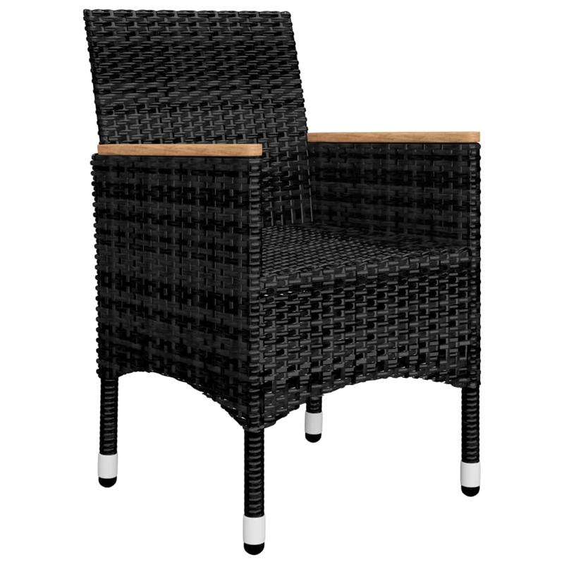 vidaXL Dining Set in Black/Cream White/Natural Wood