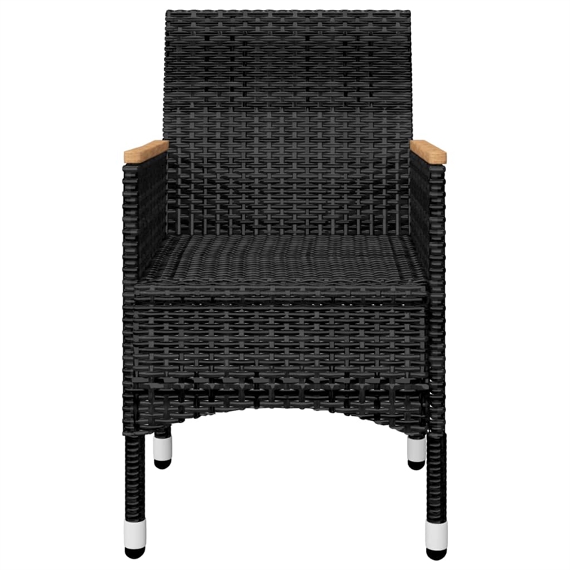 vidaXL Dining Set in Black/Cream White/Natural Wood