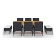 vidaXL Dining Set in Black/Cream White/Natural Wood
