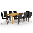 vidaXL Dining Set in Black/Natural Wood