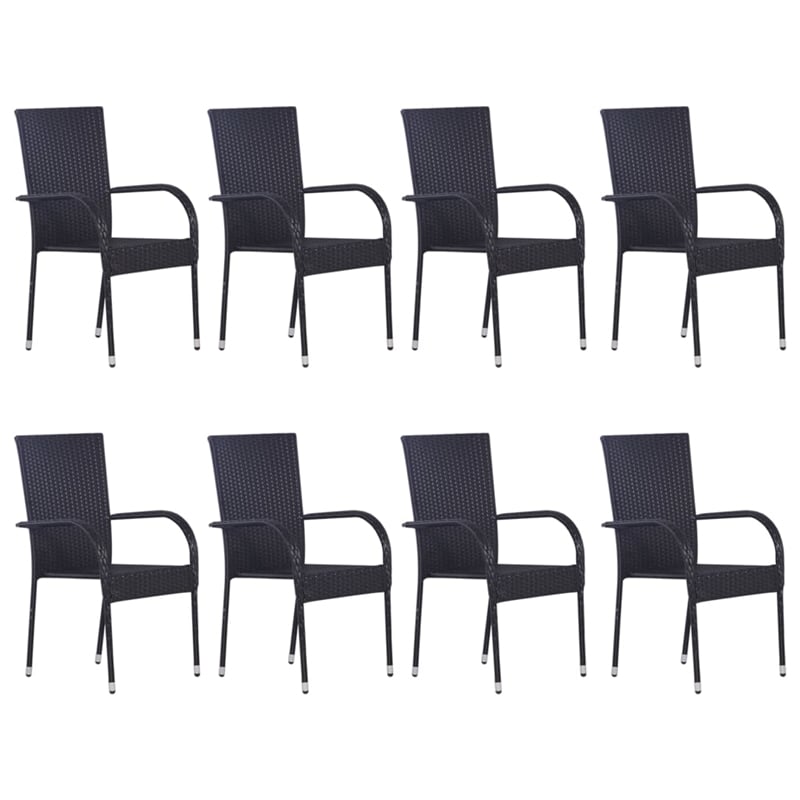 vidaXL Dining Set in Black/Natural Wood