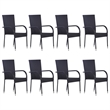 vidaXL Dining Set in Black/Natural Wood