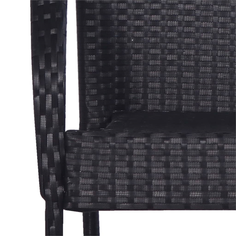 vidaXL Dining Set in Black/Natural Wood