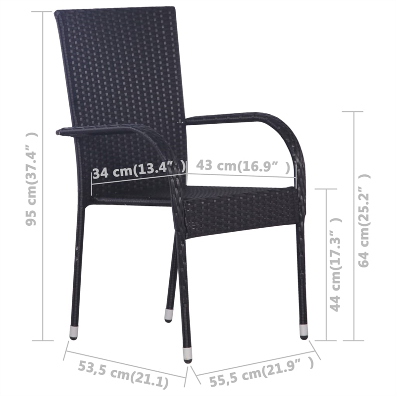 vidaXL Dining Set in Black/Natural Wood