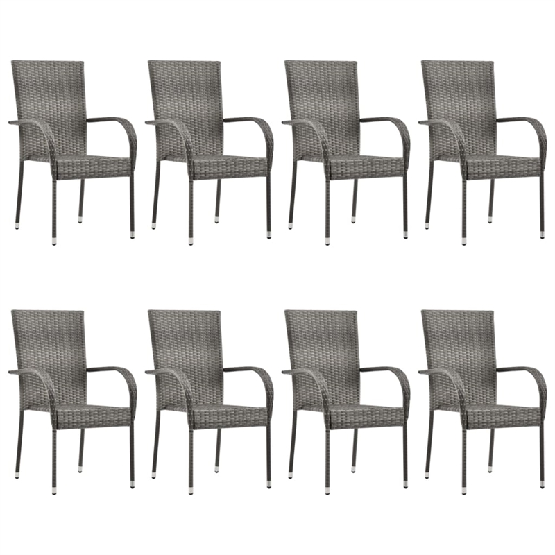 vidaXL Solid Acacia Wood 9-Piece Dining Set in Gray