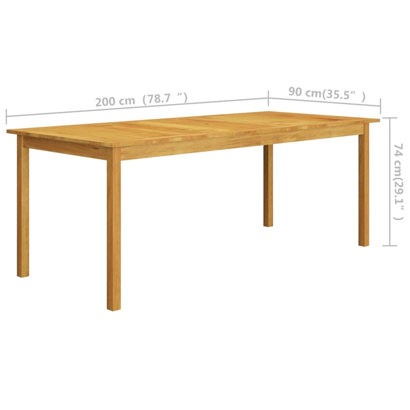 vidaXL Solid Acacia Wood 9-Piece Dining Set in Gray