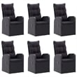 vidaXL Solid Acacia Wood Large Removable Covers Dining Set in Black