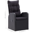 vidaXL Solid Acacia Wood Large Removable Covers Dining Set in Black