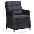 vidaXL Solid Acacia Wood Medium Removable Covers Dining Set in Black