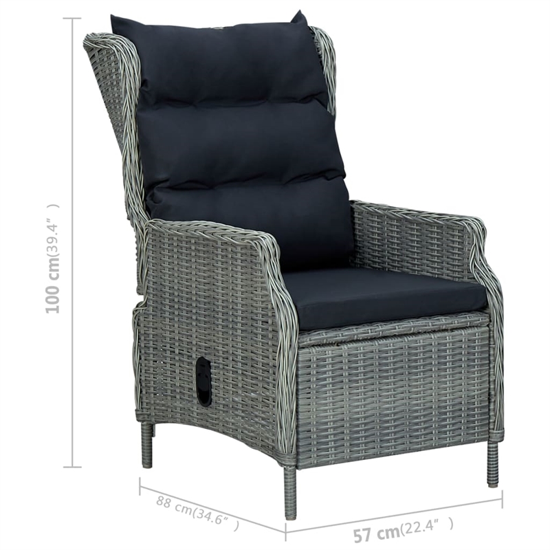 vidaXL Solid Acacia Wood Medium Dining Set in Light Gray