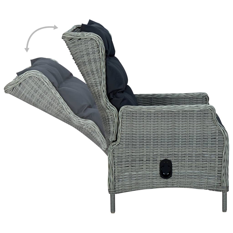 vidaXL Solid Acacia Wood Medium Dining Set in Light Gray