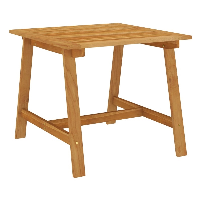 vidaXL Solid Acacia Wood Medium Dining Set in Light Gray
