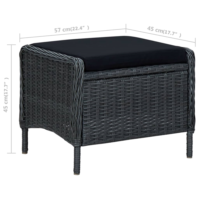 vidaXL Solid Acacia Wood Medium Dining Set in Dark Gray