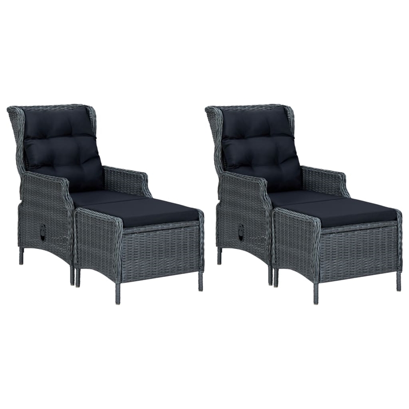 vidaXL Solid Acacia Wood Medium Dining Set in Dark Gray