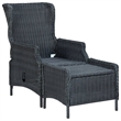 vidaXL Solid Acacia Wood Medium Dining Set in Dark Gray
