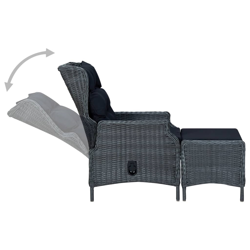 vidaXL Solid Acacia Wood Medium Dining Set in Dark Gray