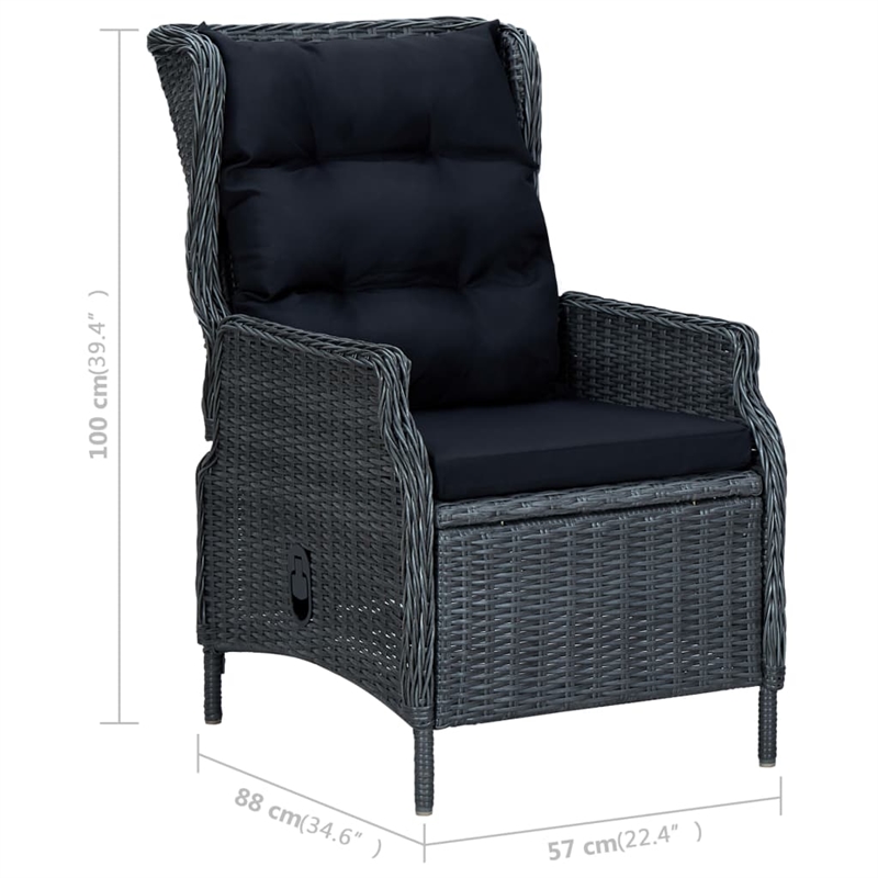 vidaXL Solid Acacia Wood Medium Dining Set in Dark Gray