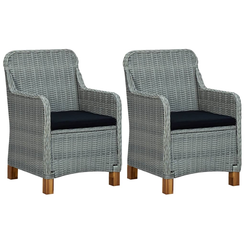 vidaXL Dining Set in Light Gray/Black/Acacia Wood