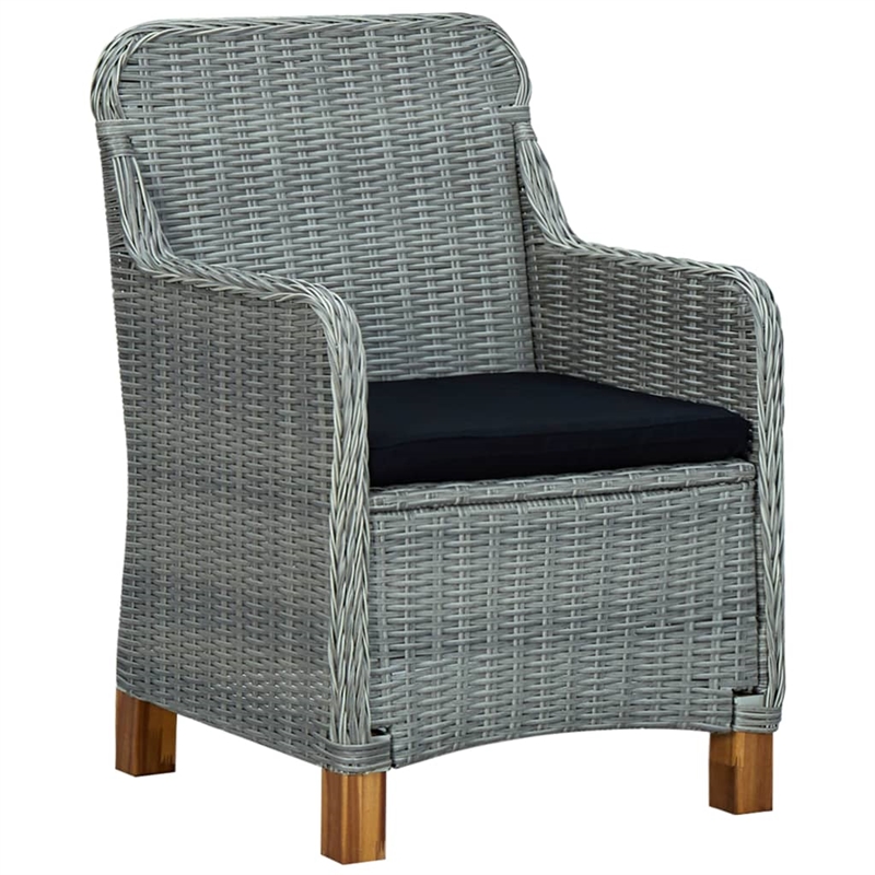 vidaXL Dining Set in Light Gray/Black/Acacia Wood