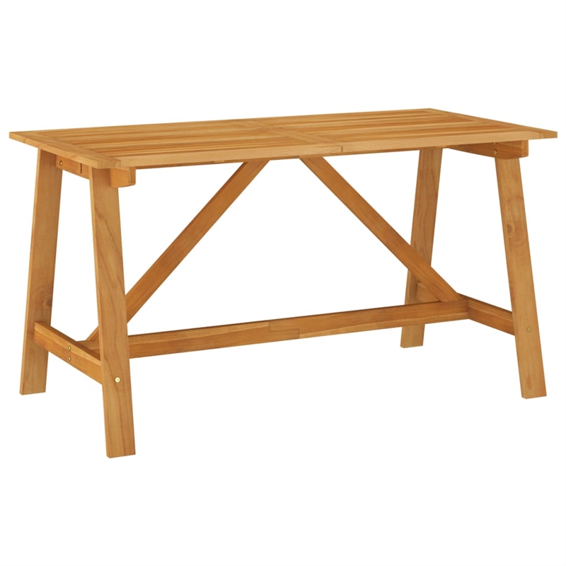 vidaXL Solid Acacia Wood Standard Tough Dining Set in Black