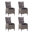 vidaXL Solid Acacia Wood Standard Ergonomic Dining Set in Gray