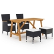 vidaXL Dining Set in Black Chair With Cream White Cushion