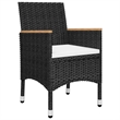 vidaXL Dining Set in Black Chair With Cream White Cushion