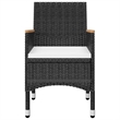 vidaXL Dining Set in Black Chair With Cream White Cushion