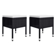 vidaXL Dining Set in Black Chair With Cream White Cushion