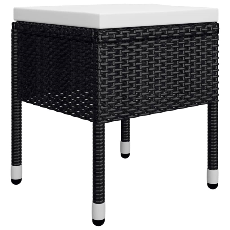vidaXL Dining Set in Black Chair With Cream White Cushion