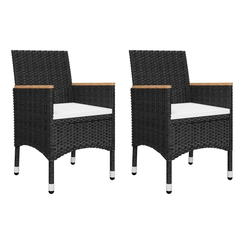 vidaXL Dining Set in Black Chair With Cream White Cushion