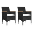 vidaXL Dining Set in Black Chair With Cream White Cushion
