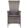 vidaXL Solid Acacia Wood 5 Piece Set Removable Covers Dining Set in Gray