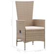 vidaXL Solid Acacia Wood Dining Set in Beige/Cream White
