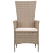 vidaXL Solid Acacia Wood Dining Set in Beige/Cream White