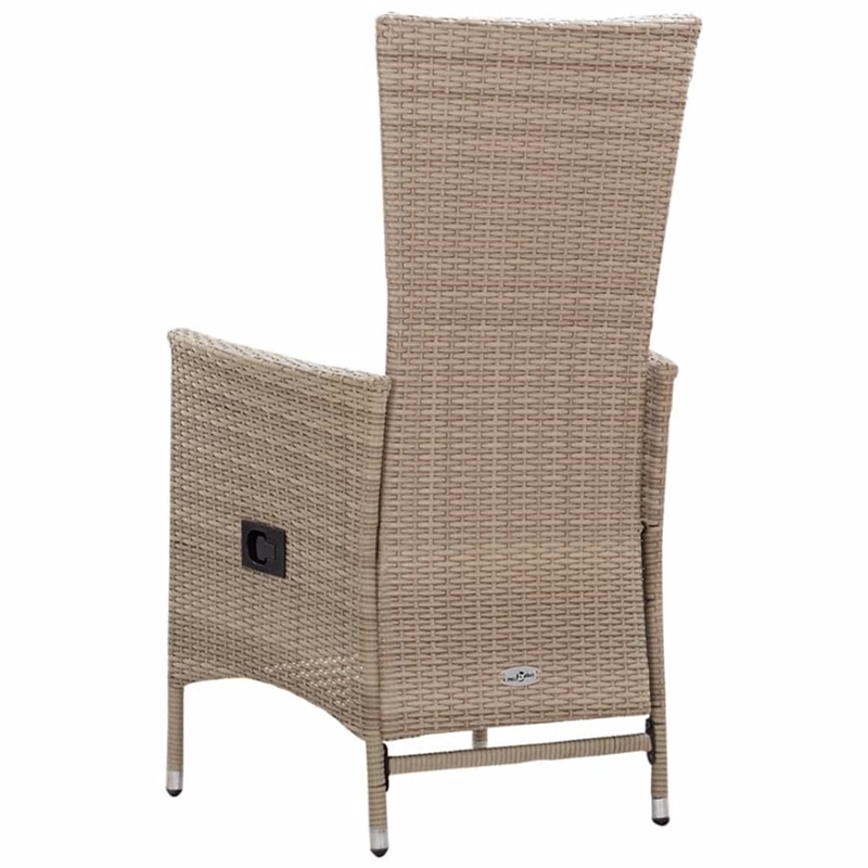 vidaXL Solid Acacia Wood Dining Set in Beige/Cream White