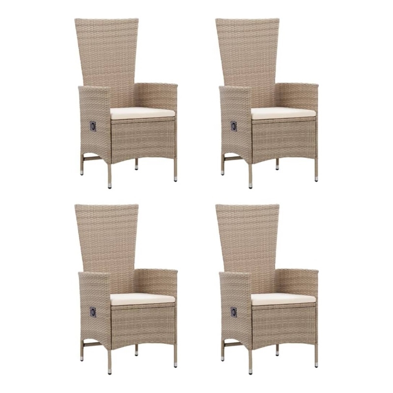 vidaXL Solid Acacia Wood Dining Set in Beige/Cream White