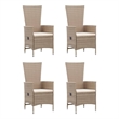 vidaXL Solid Acacia Wood Dining Set in Beige/Cream White